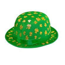 Bowlerhut Mit Goldenen Klopfen Vier St.patricks -Tag