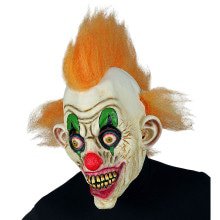 Maske Horror Circus Clown Orange Haare