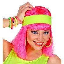 80er Stirnband Neon Geel