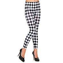 Harlekin Leggings Schwarz -Weiß -Fenster