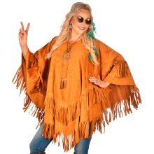 Poncho Mit Franjes Prairie Hippie Unisex Kostüm