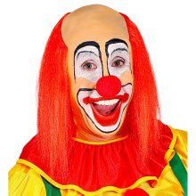 Nackter Schädel Mit Langem Rotem Haarclown