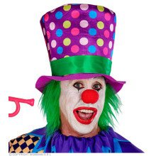 Happy Hat Clown Stippie Mit Farbigen Punkten Und Haaren