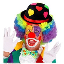 Voller Liebe Clown Bowler Hut Schwarz