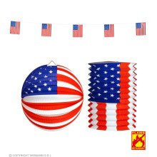 Set Flag -Linie, Papierball Und Lantern USA Independance Day