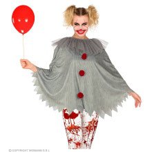 Horror Clown Penny Wijs Poncho Unisex