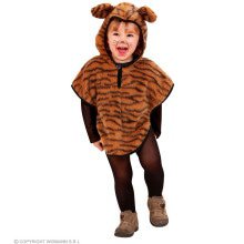 Kleiner Wildtiger -Poncho Kostüm für Kinder