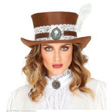 Hochhut Steampunk Mit Frühling Und Spitzenbraun