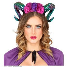 Fantasy Ram Stirnband Mit Blumen