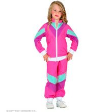 80er Jahre Retro New Kids Tracksuit Rosa Kostüm für Kinder