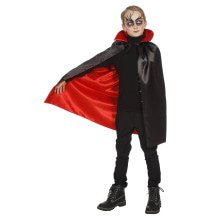 Dracula Cape Mit Kragen Schwarz / Rot