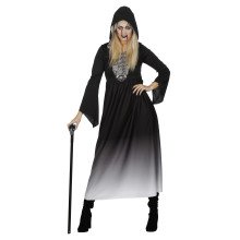 Dunkles Halloween -Kleid Mit Kapuze Damenkostüm