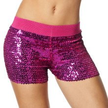 Hotpants -Pailletten Rosa Damen