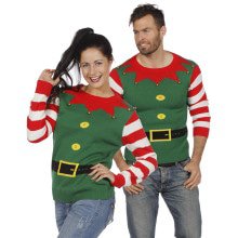 Weihnachtspullover Grün Weihnachten Elf Mit Schönen Mini-Glocken Unisex