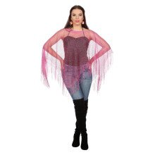 Poncho Netz Rosa Damen