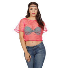 Disco -Angelhemd Neonrosa Damen