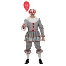 Grau, Schrecklich Grinsend Clown Halloween Herrenkostüm