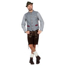 Hirsch Oktoberfest Weste Grau Herren