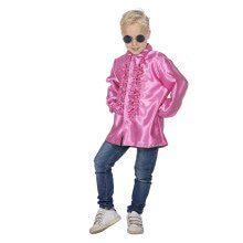 Rosa Ruchesblouse Satin Foute Disco für Kinder