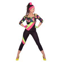 Spritzer Aerobic Neon 80s Kostüm Damen