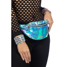 Metallic 80er Blue Wow Festival Hip -Tasche