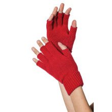 Rot Gestrickte Fingerlose Handschuhe