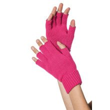 Rosa Gestrickte Fingerlose Handschuhe