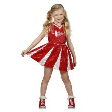 Cheerio Glitter Cheerleader Rot Kostüm für Mädchen